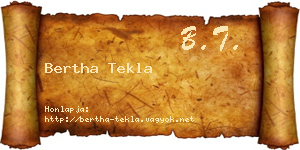 Bertha Tekla névjegykártya